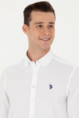 Мужская белая базовая рубашка с длинным рукавом Неожиданная скидка в корзине - U.s. polo assn фото 3