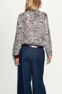 ANIMAL PRINT BLOUSE WITH BOW - Zara фото 6