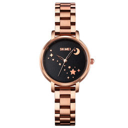 Часы наручные Skmei женские кварцевые 1708rose-gold-black