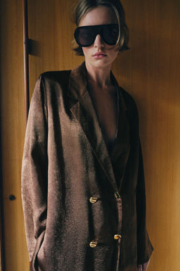 BLAZER FLUIDA EFECTO ARRUGADO / Marr?n - Zara фото 5