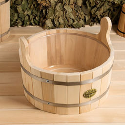 Шайка - таз для бани и сауны, 10 л, деревянная, пластиковая вставка, «Добропаровъ»