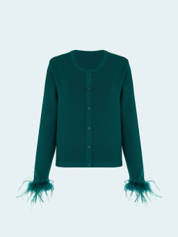 Кардиган с перьями - Emka фото 6