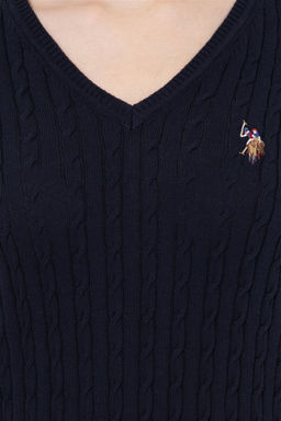 Женский темно-синий базовый свитер Неожиданная скидка в корзине - U.s. polo assn фото 6