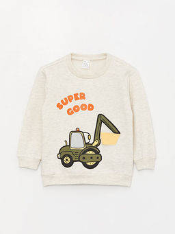 Bisiklet Yaka Uzun Kollu Bask?l? Erkek Bebek Sweatshirt ve E?ofman Alt? 2li Tak?m - Waikiki фото 2
