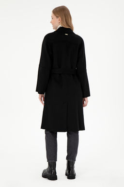 Женское черное пальто с печатью Неожиданная скидка в корзине - U.s. polo assn фото 5