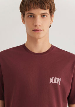Mavi Logo Bask?l? Bordo Tisort  фото 5