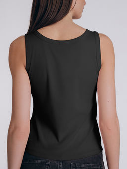 Майка женская Indefini черная хлопок с вискозой  фото 3