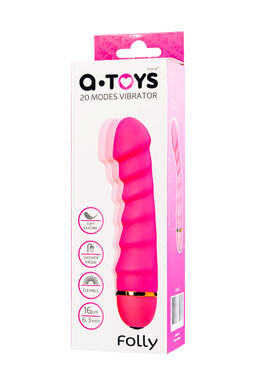 Нереалистичный вибратор A-Toys by TOYFA Folly, силикон, розовый, 16 см