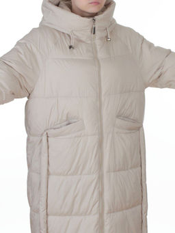 8891 LT. BEIGE Пальто зимнее женское (200 гр. холлофайбер)