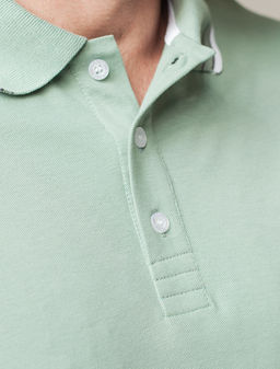 Футболка-поло из фактурного трикотажа - Vilatte фото 3