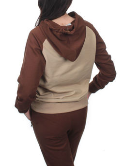 NOE103 BROWN/BEIGE Костюм спортивный женский (хлопок 90%, полиэстер 10%) - Fashion фото 7