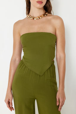 Haki Dokuma Bluz Pantolon Plaj Tak?m TBESS24AU00017 - Trendyolmilla фото 4