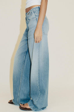TRF WIDE-LEG HIGH-WAIST JEANS WITH CROSSOVER WAIST - Zara фото 3