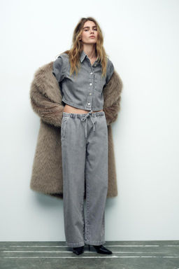 Z1975 HIGH-WAIST WIDE-LEG JOGGER JEANS - Zara фото 21