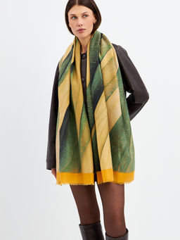 Большой, мягкий, тонкий и очень нежный двусторонний палантин с рисунком - Tantino фото 9