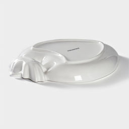 Блюдо с соусником Magistro «Клубника Бланш», 20×17 см, фарфор, белое