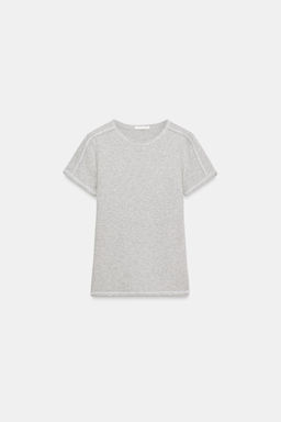 CAMISETA CONTRASTES / Gris vigor? - Zara фото 5