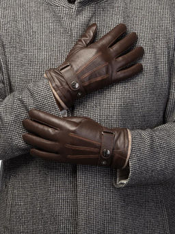 Перчатки мужские 100% ш IS980 d.brown/brown - Eleganzza фото 5
