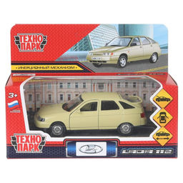 Машина металл Ваз-2112 12 см, двери, багаж, беж, коробка