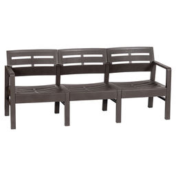 Диван садовый «Рейки», 58×178×75 см, пластиковый, цвет мокко