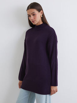 Yar?m Bal?k?? Yaka Kad?n Triko Tunik