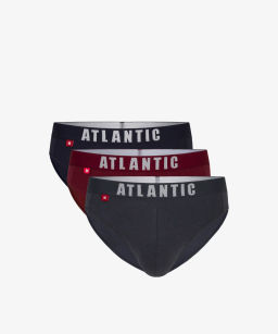 ATLANTIC 3MP-094/01 Трусы спорт Solid - набор 3 шт. темно-синий + каберне + графитовый