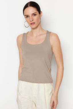 Vizon Kare Yaka Fitted/Vucuda Oturan Esnek Orme Atlet TWOSS23AL00037