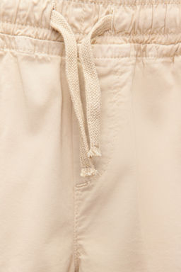 Bej Erkek Cocuk Beli Lastikli ve Baglamal? Dokuma Capri/Sort TKDSS24SR00001 - Trendyolmilla фото 6