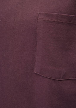 Cep Detayl? Bordo Basic Tisort - Mavi фото 6