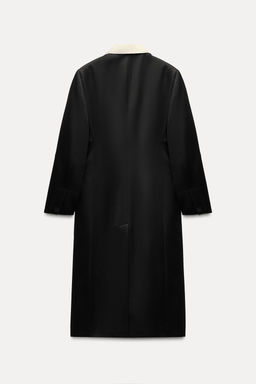SATIN COAT WITH CONTRAST COLLAR ZW COLLECTION - Zara фото 4