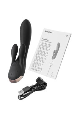Вибромассажер Satisfyer Double Flex Connect App, черный, силикон  фото 8