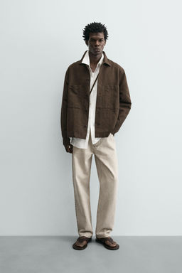 SOBRECAMISA REGULAR FIT / Marr?n oscuro
