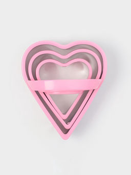 Цена за 2 шт. Формы для печенья KONFINETTA Сердце, набор 3 шт., металл, розовые  фото 4