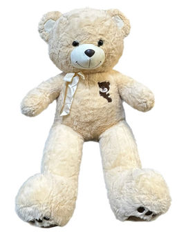 Мишка песцовый с аппликацией, длинные лапки, 100см. (Белоруссия)