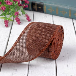 Цена за 2 шт. Лента из джута, 50 мм, 4,5 0,5 м, цвет коричневый