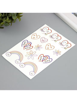 Цена за 2 шт. Переводные тату на тело цветные Будем счастливыми, 10.5?15.2 см