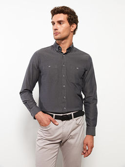 Regular Fit Uzun Kollu Gabardin Erkek G?mlek