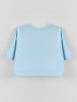 Футболка для девочек голубая укороченная - Mark formelle фото 6