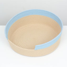 Экологичный лежак для животных,40×40×11 см, вес до 15 кг, бежево-голубой