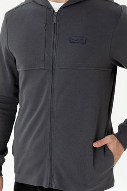 U. S. Polo Assn Мужской вязаный кардиган антрацитового цвета с капюшоном - U.s. polo assn фото 6