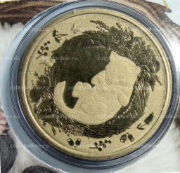 Монета 1 доллар 2021 года Австралия Спящие детёныши животных  Тасманийский дьявол (в буклете)