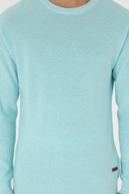 Erkek Regular Fit Bisiklet Yaka A__k Mavi Melanj Basic Kazak - U.s. polo assn фото 6