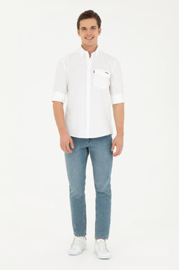Мужская белая рубашка с длинным рукавом - U.s. polo assn фото 11