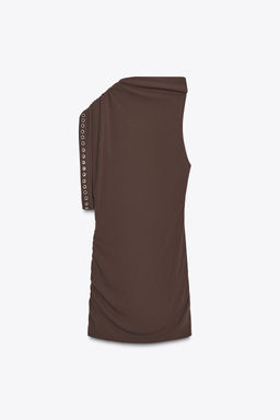 ASYMMETRIC CUT-OUT DRESS WITH EYELETS - Zara фото 3
