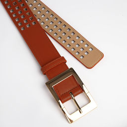 Ремень женский, 110×4 см, пряжка металл, золотистая, рыжий