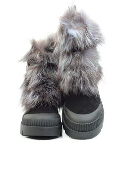 04-M20-5046 Ботинки зимние женские (натуральная замша, натуральный мех) - Фабричный китай фото 15