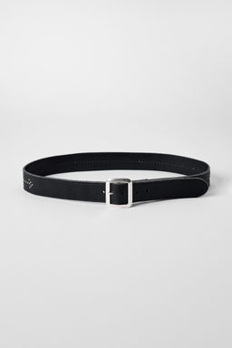 LEATHER STUDDED BELT BOBBY GILLESPIE X ZARA