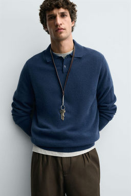 WOOL - CASHMERE KNIT POLO SHIRT - Zara фото 14