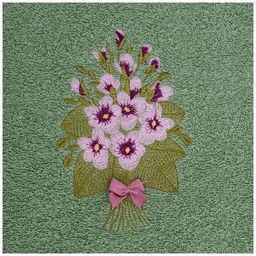 ПОЛОТЕНЦЕ ФИАЛКА,30Х50. МАХРА,ЗЕЛЁНЫЙ ,ВЫШИВКА,100 - Lefard фото 3