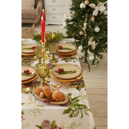 Скатерть новогодняя Доляна Шишкин лес 145*300 см, 100% п/э  фото 7